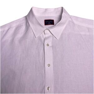 UNTUCKit Shirt LT Tall Mens L/S Button Up Linen White Solid EUC